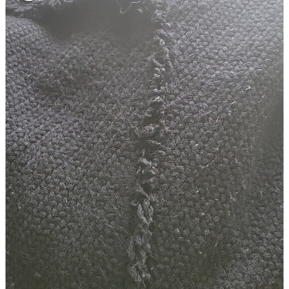 XS Vince black tweed & faux leather wool blend moto jacket with pockets - Picture 6 of 9
